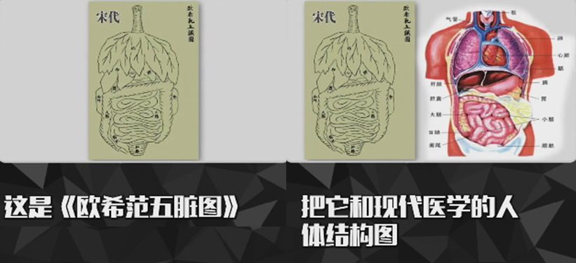 《欧西范五脏图》，宋朝人已经开始手绘人体器官了